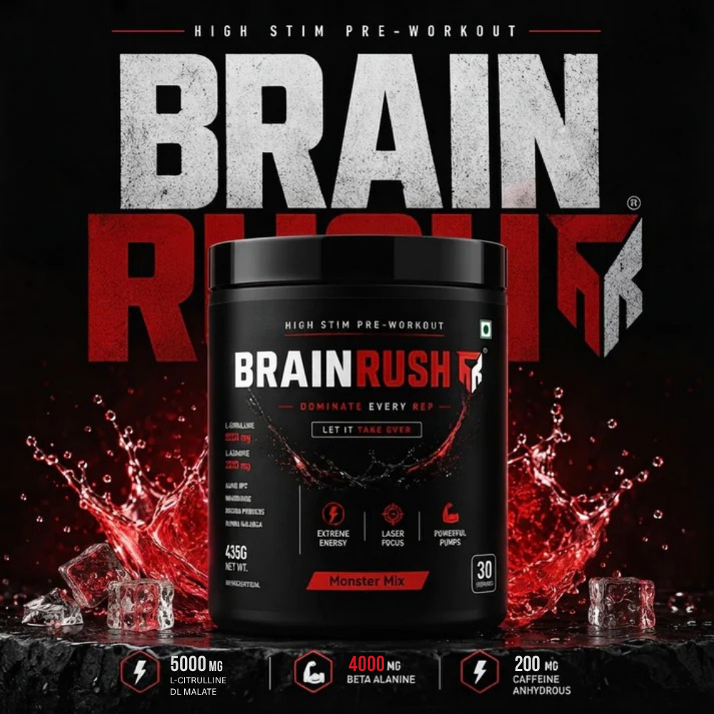 BrainRush Monster Mix Pre-Workout – Maximum Intensity Formula